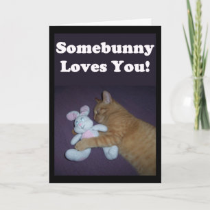 Festiva ¡Somebunny le ama! Tarjeta del día de San Valentín