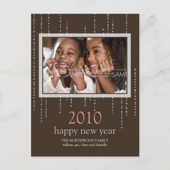 Festiva Sparkle : Feliz Postal de Año Nuevo (Anverso)