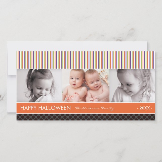 FESTIVA SPOOKY STRIPTS | TARJETA DE FOTO DE HALLOWEEN (Anverso)