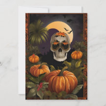 Spooky Tropical Halloween - Tarjeta del Día de los