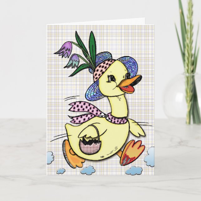 Festiva Sra. Duck y su tarjeta Personalizado Gorra de Pasc (Anverso)