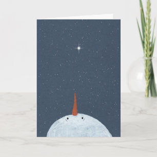 Festiva Stars Snowman en memoria de la tarjeta de Navidade