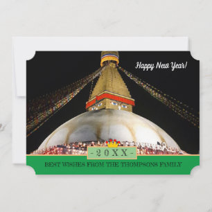 Festiva Stupa Boudhanath y ¡Feliz Año Nuevo! Tarjeta /20XX