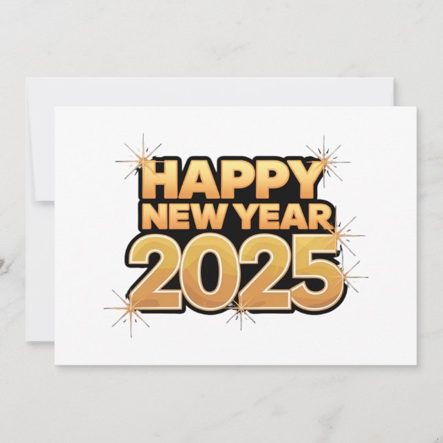 Festiva Su Año en Tinta y Oro: Tarjeta de Felicitación de  (Anverso)