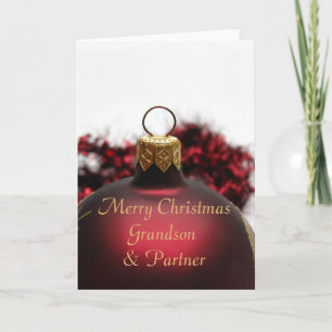 Festiva Su nieto y su tarjeta navideña Partner Merry