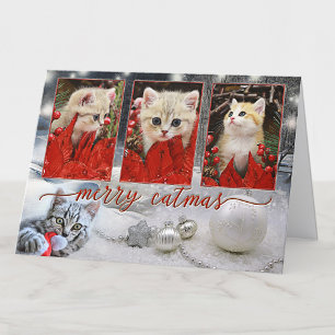 Festiva Su tarjeta de fotos de Navidades gatos de Año Nuev