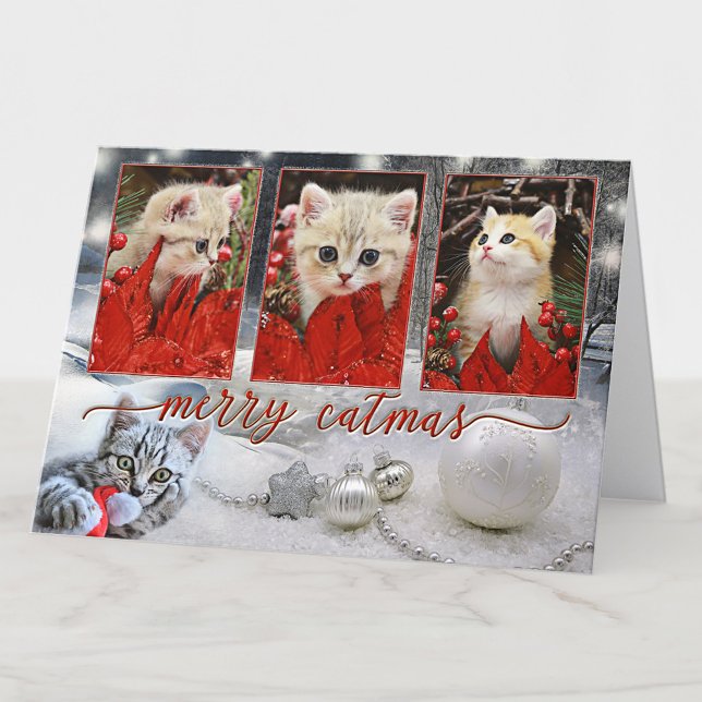 Festiva Su tarjeta de fotos de Navidades gatos de Año Nuev (Subido por el creador)