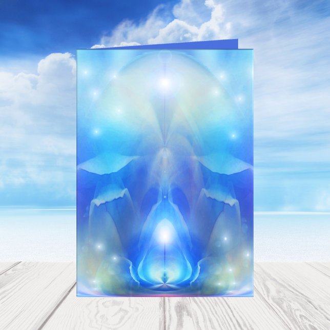 Festiva Su tarjeta de vacaciones Angel de las alas azul de (An original art card inspired by angels. Beautiful for Christmas or other situations)