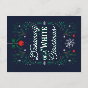 Festiva Sueño con una postal de Navidades blancos