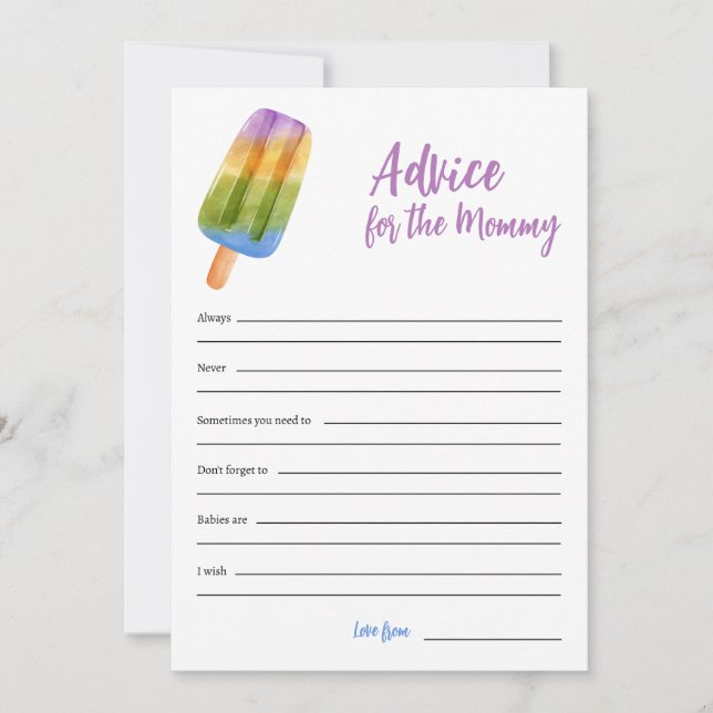 Festiva Summer Baby Shower Game Advance para la tarjeta de (Anverso)