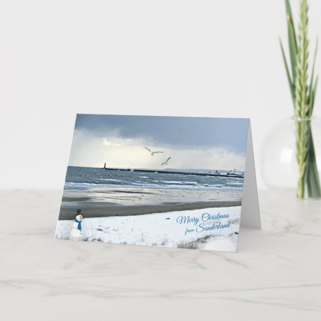 Festiva Sunderland - Tarjeta de Navidades de Roker Pier (Anverso)