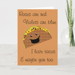 Festiva Tacos de la tarjeta del día de San Valentín