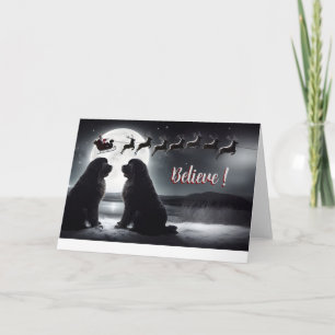 Festiva Tarjeta 5x7 2 Newfs y Santa