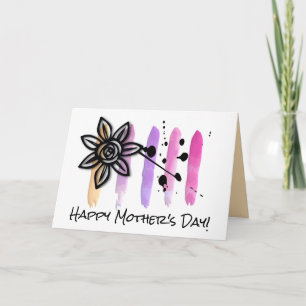 Festiva Tarjeta abstracta de Día de la Madre con flores en