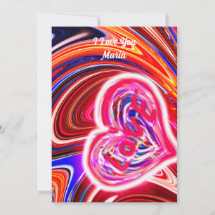 Festiva Tarjeta abstracta única de San Valentín colorida y