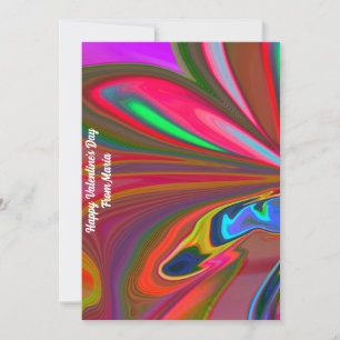 Festiva Tarjeta abstracta única de San Valentín colorida y
