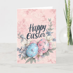 Festiva Tarjeta acuática feliz de huevos de Pascua