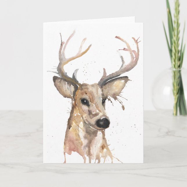 Festiva Tarjeta acuática Stag Deer (Anverso)