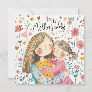 Festiva Tarjeta Adorable del Día de la Madre
