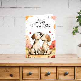 Festiva Tarjeta adorable del Día de San Valentín para perr