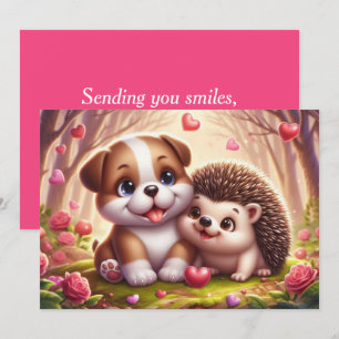 Festiva Tarjeta adorable del día de San Valentín - Tarjeta