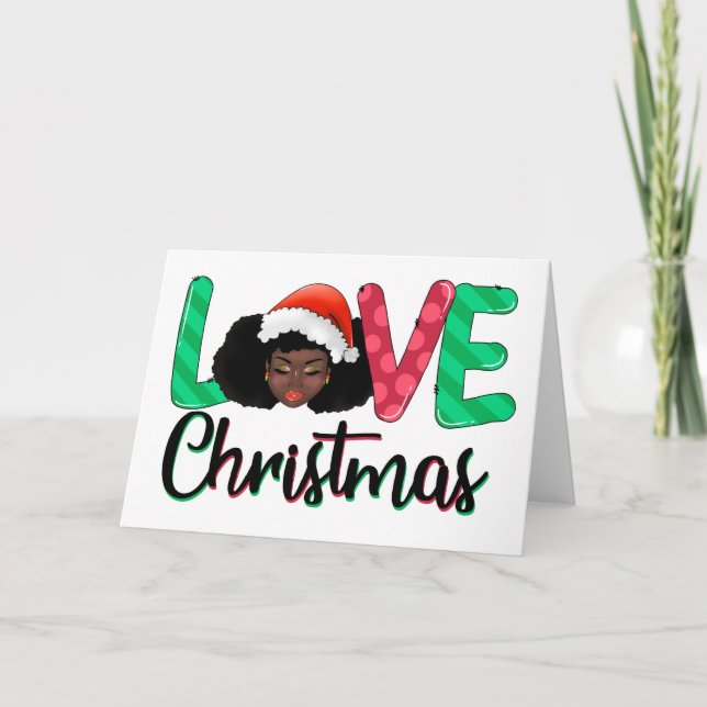 Festiva Tarjeta africana de Navidades de amor (Anverso)