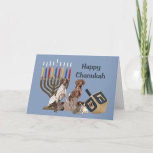Festiva Tarjeta alemana Menorah 2 de Chanukah del