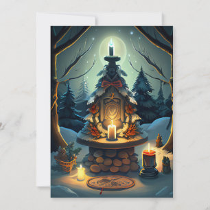 Festiva Tarjeta Altar de Yuletide (en blanco)