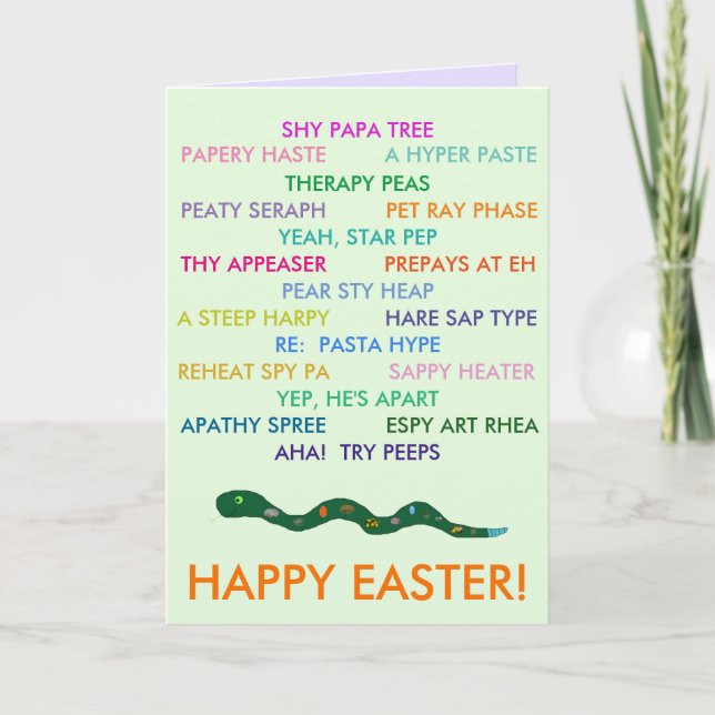 Festiva Tarjeta Anagramas de Pascua (Anverso)