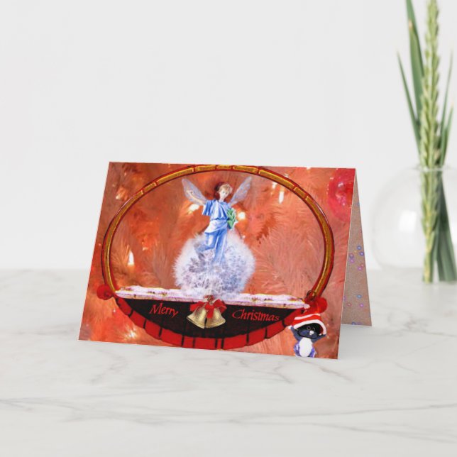 Festiva Tarjeta Angel de navidades (Anverso)