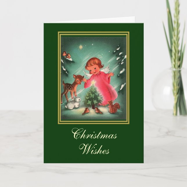 Festiva Tarjeta Angel de navidades (Anverso)