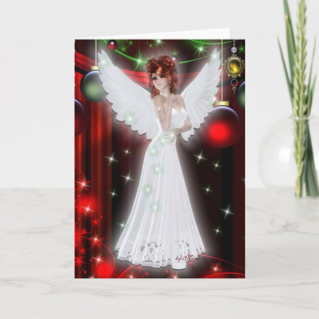 Festiva Tarjeta Angel Holiday Blank para navidades (Anverso)