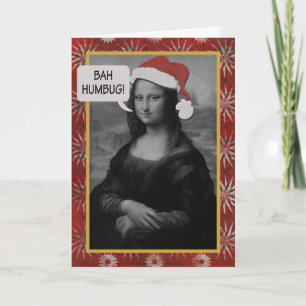 Festiva Tarjeta anti-Navidades de Bah Humbug Mona Lisa