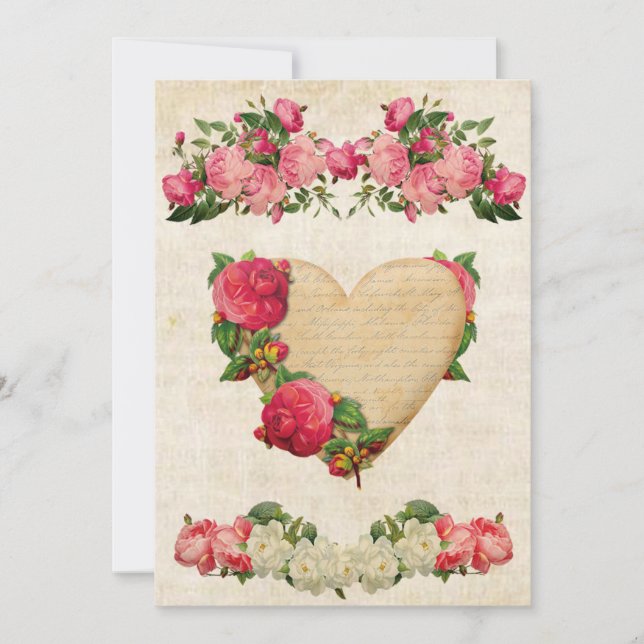 Festiva Tarjeta antigua del día de San Valentín (Anverso)