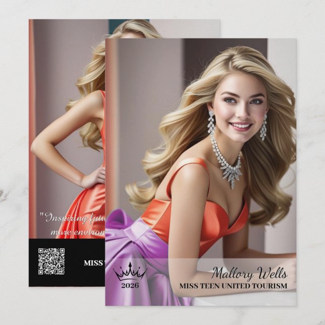 Festiva Tarjeta Autográfica de Concurso Crown Ultimate (Anverso / Reverso)