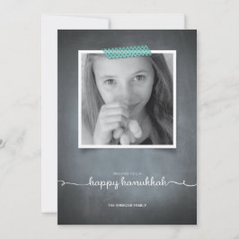 Festiva Tarjeta azul de la foto de Jánuca de la cinta de