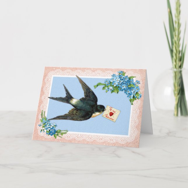 Festiva Tarjeta azul del el día de San Valentín del (Anverso)