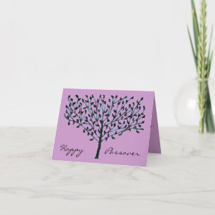 Festiva Tarjeta azul del Passover del árbol del mosaico