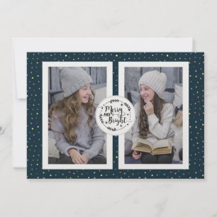 Festiva Tarjeta azul para dos Navidades de fotografía mode