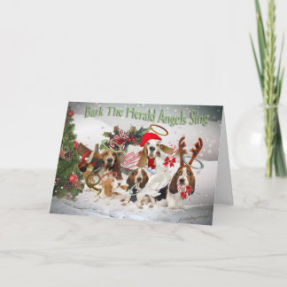 Festiva Tarjeta Basset Hound Xmas Bark Herald Angels