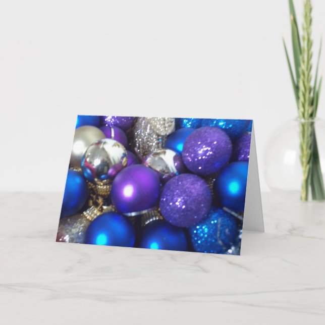Festiva Tarjeta Baubles para navidades (Anverso)