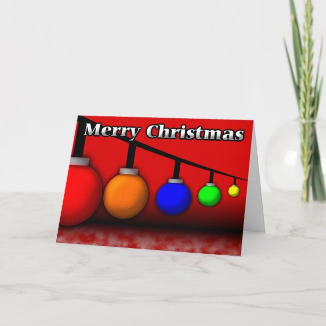 Festiva Tarjeta Baubles para navidades (Anverso)