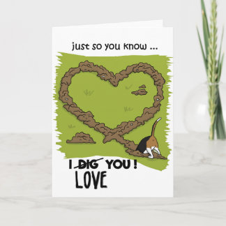 Festiva Tarjeta Beagle Valentines; tarjeta de amor Dog Bea