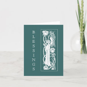 Festiva Tarjeta Beardsley Art Nouveau Angel Easter