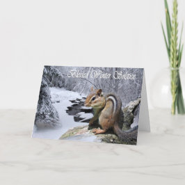 Festiva Tarjeta bendecida Pagan del Chipmunk del solsticio