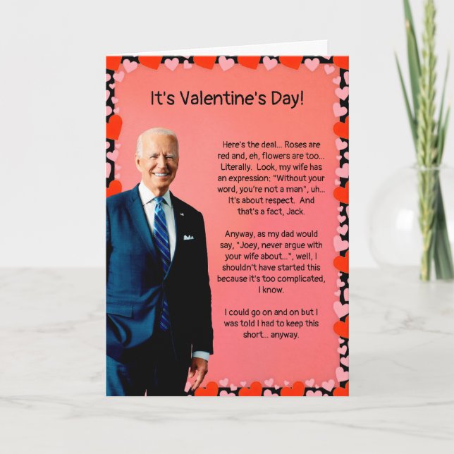 Festiva Tarjeta Biden de el día de San Valentín (Anverso)