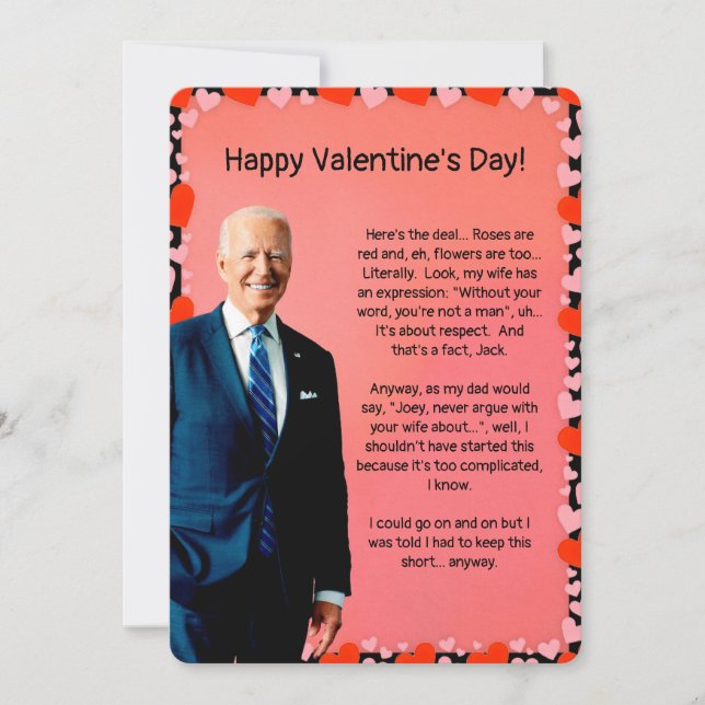Festiva Tarjeta Biden de el día de San Valentín (Anverso)