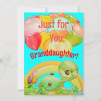 Tarjeta BirtHoliday de nieta plana personalizada