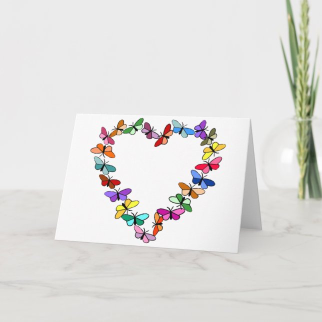 Festiva Tarjeta blanca de mariposa (Anverso)