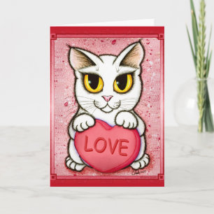Festiva Tarjeta blanca del arte del amor del corazón del